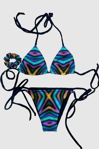 Blue reversible bikini sustainable