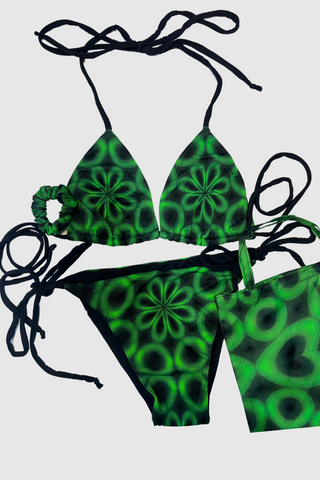 Green reversible bikini sustainable