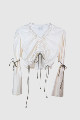 Liana Top in White Silk