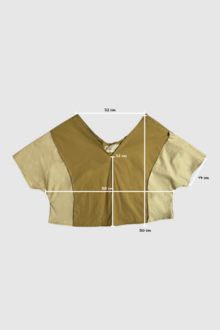 Upcycled beige tshirt upcycling Andreina sustainable