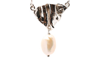 Affiora Necklace with Pearls-Necklaces-A'mmare Jewelry-Silver-Natural White Pearl-Appcycled