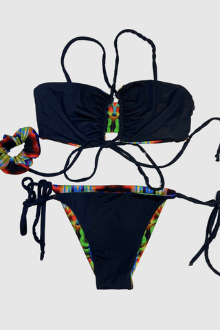 Artistic Multicolor Reversible Bikini - Appcycled - Appcycled