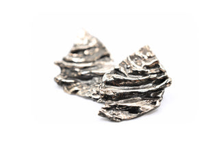 Battigia Earrings-Earrings-A'mmare Jewelry-Burnished Silver-Appcycled