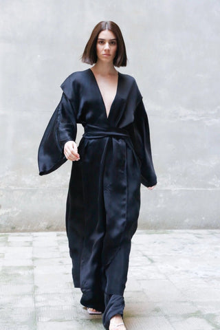 Bemberg Kimono Wrap Dress -Zerobarracento- Appcycled