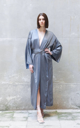 Bemberg Kimono Wrap Dress -Zerobarracento- Appcycled