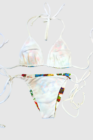 bikini appcycled multicolor white