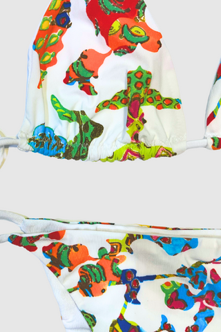 bikini appcycled multicolor white