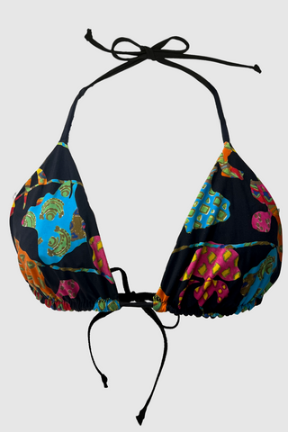 bikini appcycled multicolor black