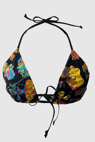 bikini appcycled multicolor black