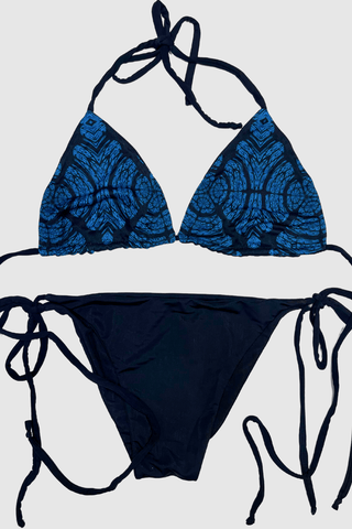 Classic Blue & Black Reversible Bikini - Appcycled - Appcycled