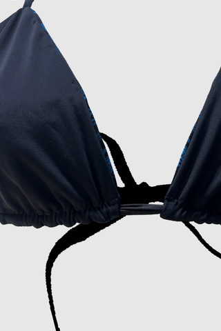 Classic Blue & Black Reversible Bikini - Appcycled - Appcycled