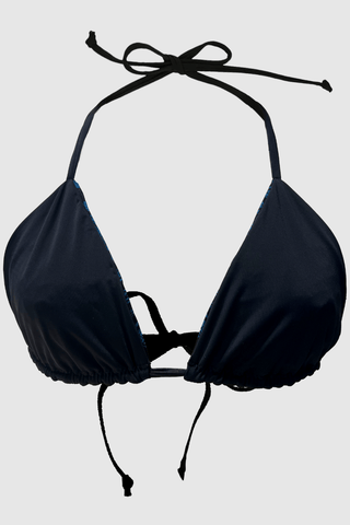 Classic Blue & Black Reversible Bikini - Appcycled - Appcycled