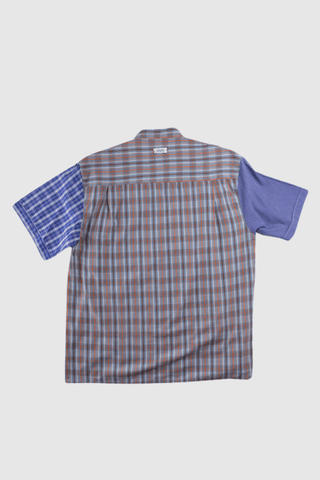 Esme shirt blue, brown, orange -Migda- Appcycled