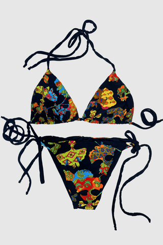 Funky Black Reversible Bikini - Appcycled - Appcycled