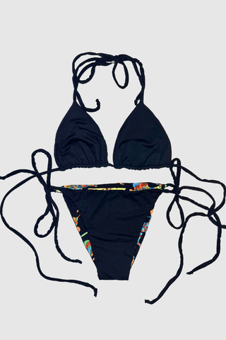 Funky Black Reversible Bikini - Appcycled - Appcycled