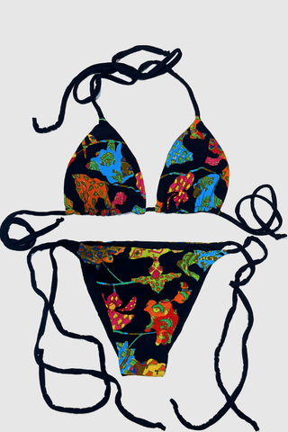 Funky Black Reversible Bikini - Appcycled - Appcycled