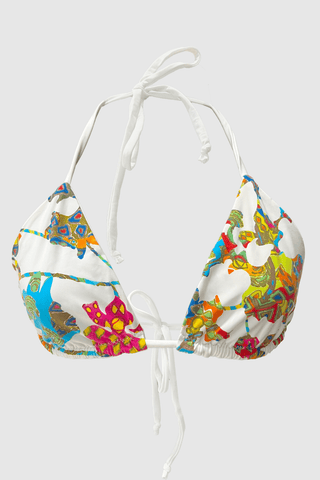 Funky White Reversible Bikini - Appcycled - Appcycled