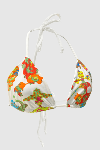 Funky White Reversible Bikini - Appcycled - Appcycled