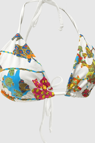 Funky White Reversible Bikini - Appcycled - Appcycled