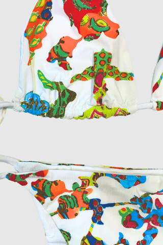 Funky White Reversible Bikini - Appcycled - Appcycled