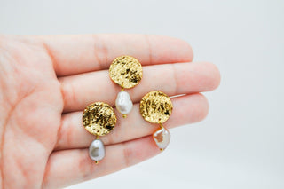 Ostrica Drop Earrings with Pearls - A'mmare Jewelry - Appcycled