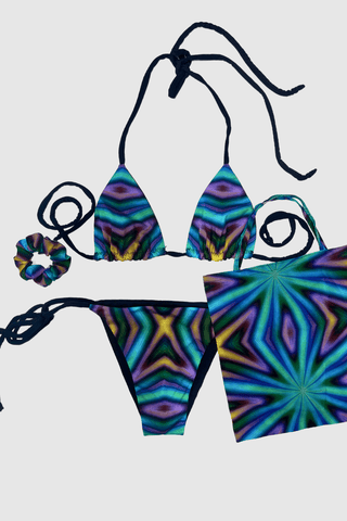 Rainbow Black Reversible Bikini - Appcycled - Appcycled