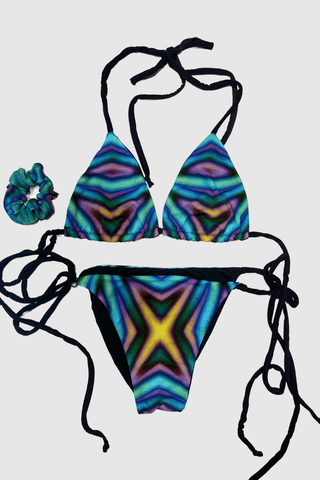 Rainbow Black Reversible Bikini - Appcycled - Appcycled
