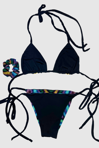Rainbow Black Reversible Bikini - Appcycled - Appcycled