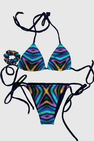 Rainbow Black Reversible Bikini - Appcycled - Appcycled